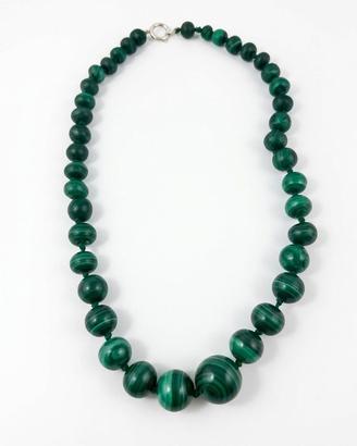 Collana vintage in malachite naturale con chiusura
