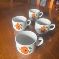 Set tazzine anni 70 vintage porcellana