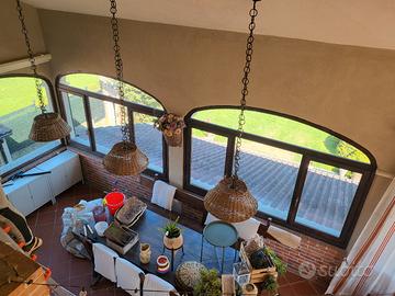 tre lampadario vimini