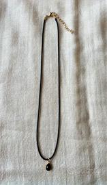 collana cordoncino tormalina nera portafortuna