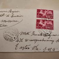 Busta 1948 Sicilia per USA - 30 Lire Tariffa Ester