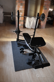 Palestra completa Domyos BM490 con pesi, manubri e