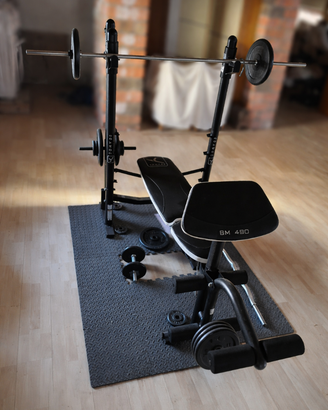 Palestra completa Domyos BM490 con pesi, manubri e