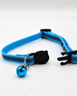 Collare per gatto e gattino riflettente celeste