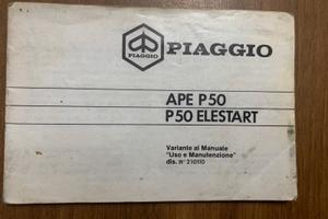 Libretto per Uso e manutenzione ape 50 piaggio