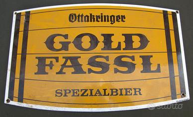GOLD FASSL birra metallica smaltata vintage