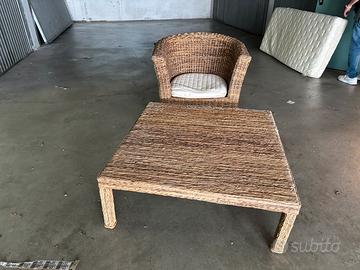 Tavolino e sedia da giardino