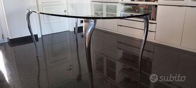 TAVOLO OVALE IN CRISTALLO