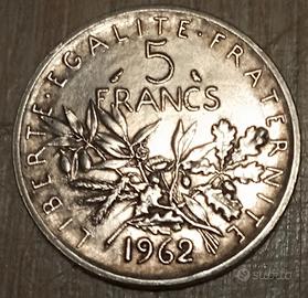 #1932 - Moneta 5 Franchi  FRANCIA Argento