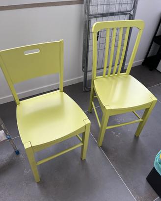 Sedia in legno verde pistacchio SALDI -50% nuova