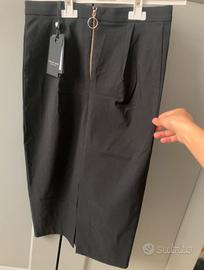 Gonna TWIN-SET nera con zip