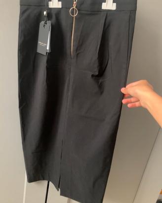 Gonna TWIN-SET nera con zip