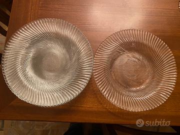 Servizio 6 Piatti fondi in vetro trasparente