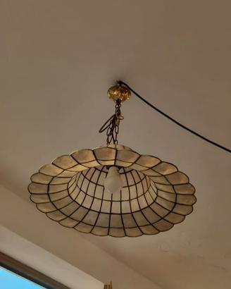 Lampadario liberty in madreperla vintage