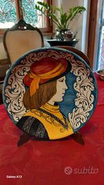 Piattino ceramica Giacomini Orvieto profili giovan