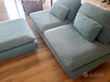 Divano 3 posti e poggiapiedi Ikea