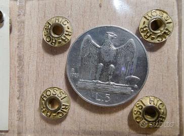 Moneta Argento REGNO D'ITALIA 1928 - 5 Lire "Aquil