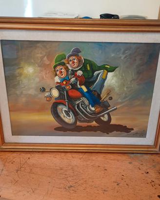 quadro Angelo Manini pagliacci 