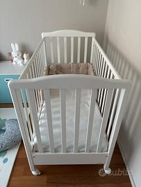 Lettino sbarre bianco legno Italbaby