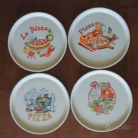 4 PIATTI PER PIZZA DECORATI SATURNIA DIAMETRO 31CM