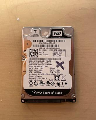 Hard Disk WD Scorpio Black 250GB 2.5” SATA 7200RPM