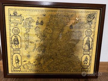 Mappa storica del regno di scozia - antica