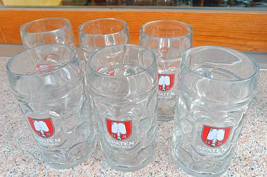 10boccali birra da 1 LT e 0,40 LT vetro mai usati 