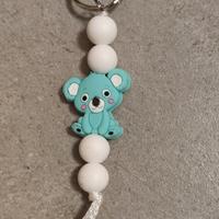 Portachiavi koala azzurro e bianco