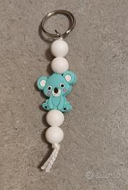 Portachiavi koala azzurro e bianco