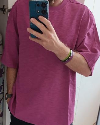 T-shirt uomo oversize ciclamino