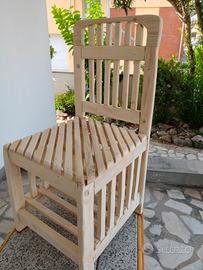 SEDIA ARTIGIANALE  realizzata in legno naturale 