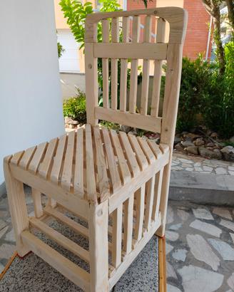 SEDIA ARTIGIANALE  realizzata in legno naturale 