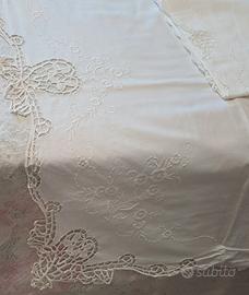 Lenzuolo ricamo ad intaglio 