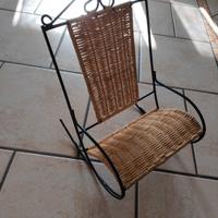 Sedia a dondolo x bambole ceramica