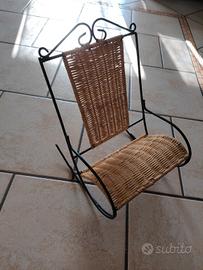 Sedia a dondolo x bambole ceramica