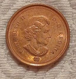 Moneta da 1 Centesimo Canada 2008 Elisabetta II 