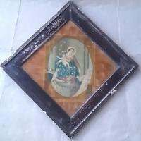 Quadro antico con cornice stampa della Madonna SS.
