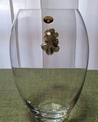 Vaso in cristallo di Bohemia e argento