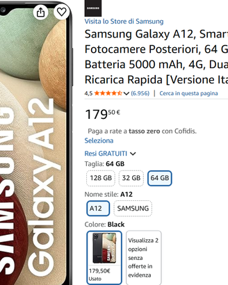 Cellulare Samsung Galaxy A12
