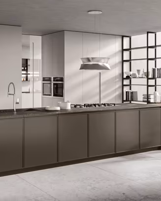 Cucina come Disegno ■ Isola + Colonne + Tavolo