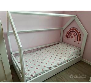 Letto a casetta completo di materasso 80x160