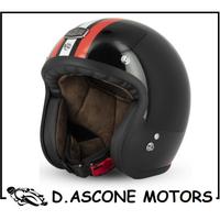 Casco Jet Cafe Racer S250 Black / Red / Shiny Whit