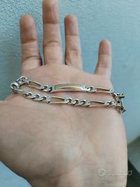 Bracciale uomo argento 925 e oro 18kt - 

