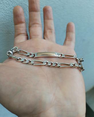 Bracciale uomo argento 925 e oro 18kt - 

