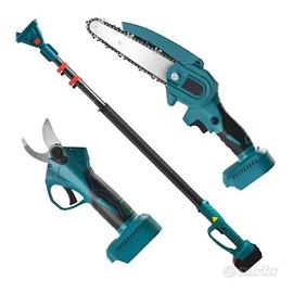 SET MOTOSEGA+CESOIA+2 BATTERIA+ASTA TELESCOPICA