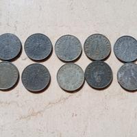 Lotto composto da 10 monete del Terzo Reich