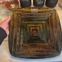 PIATTO DECORATIVO DESIGN QUADRATO IVV IN VETRO