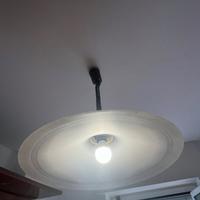 Lampadario tondo  in vetro satinato