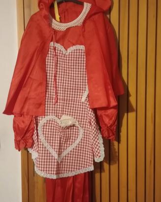 vestito cappuccetto Rosso fatto a mano taglia M/L