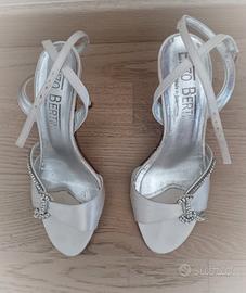 Sandalo Italiano Raso Strass Vero Cuoio 37